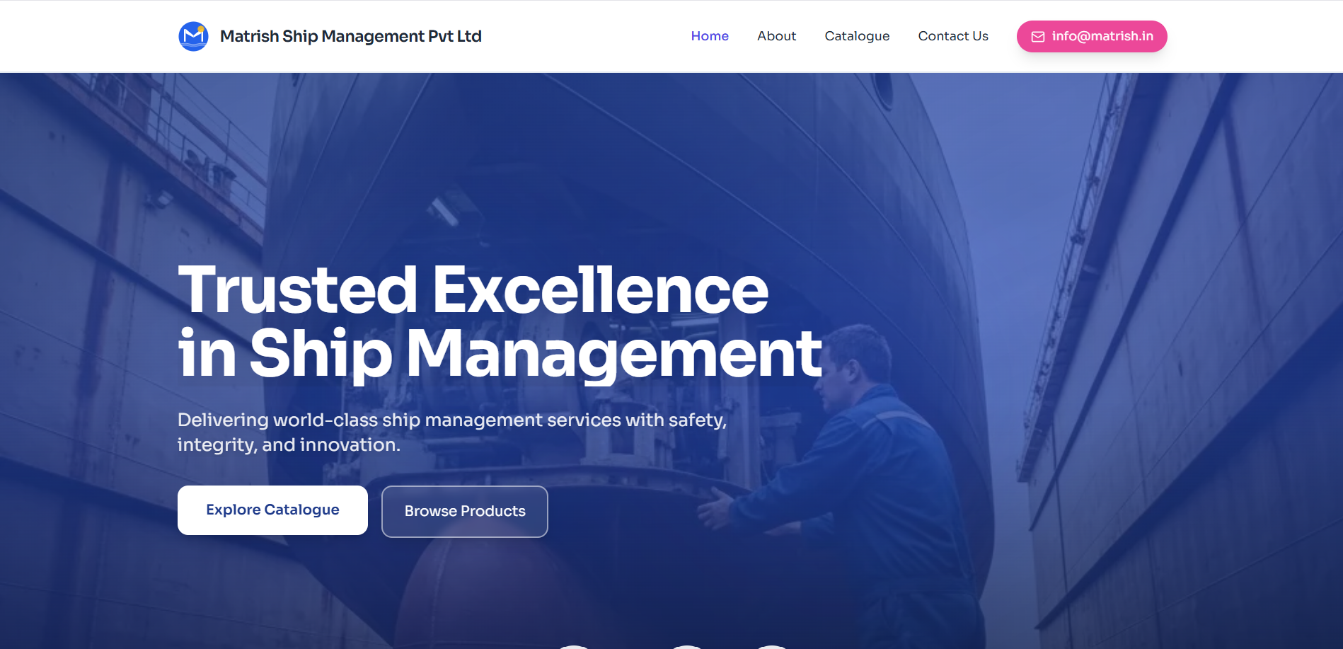 Matrish Ship Management Pvt Ltd website homepage screenshot